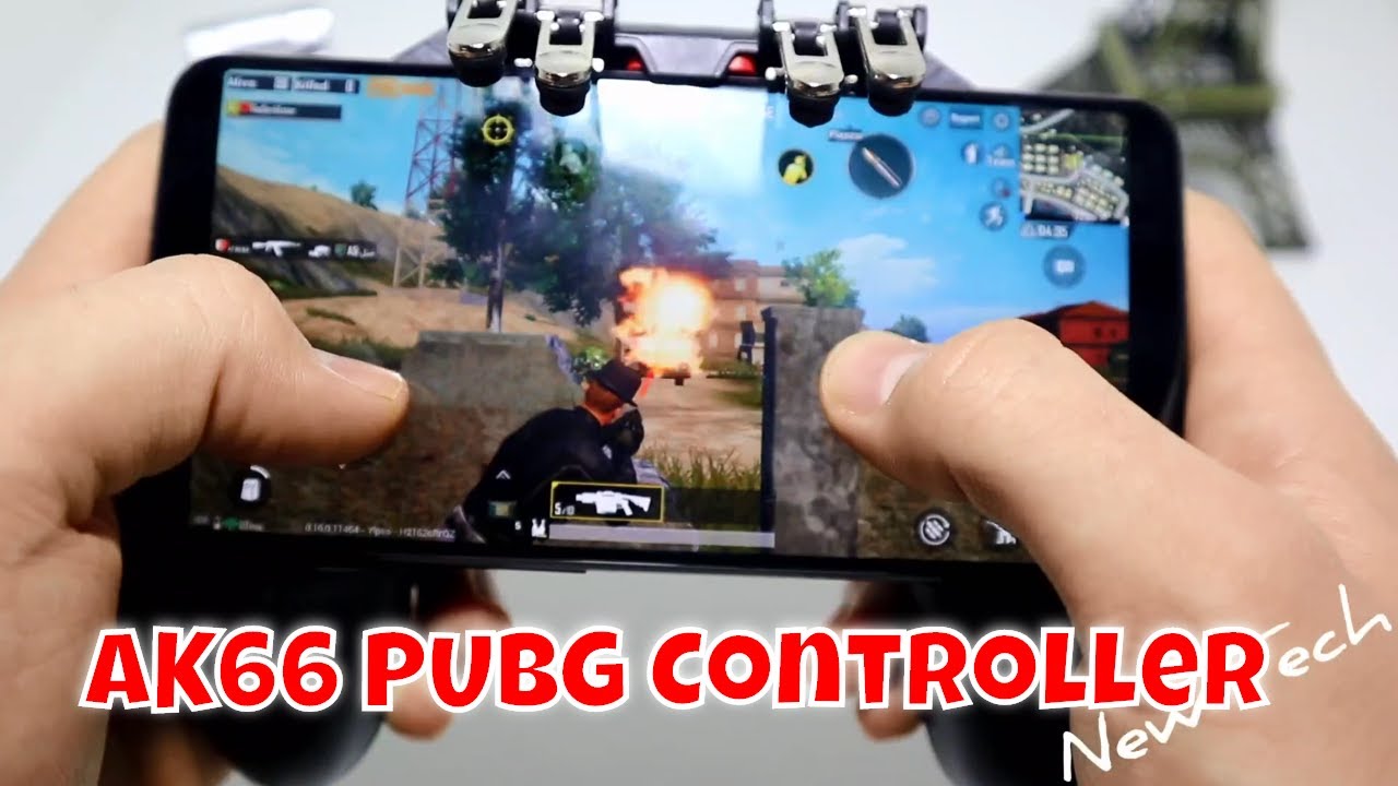 Как использовать контроллер AK66 PUBG для мобильных игр с шестью пальцами в Free Fire. Кнопка гей...