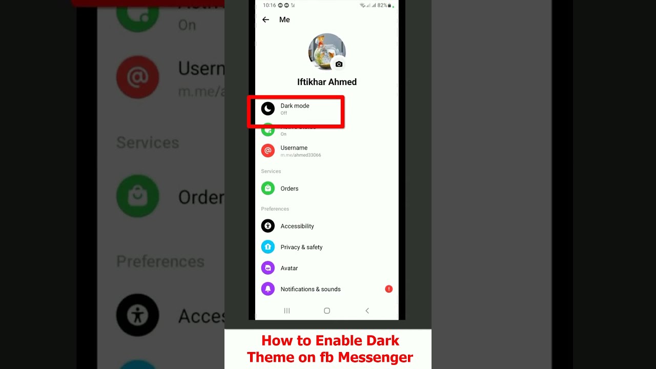 How to Enable Dark theme on fb Messenger
