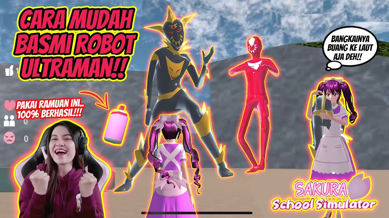 CARA MUDAH BASMI ROBOT ULTRAMAN DI QUARRY!! 100% BERHASIL!! SAKURA SCHOOL SIMULATOR - PART 85