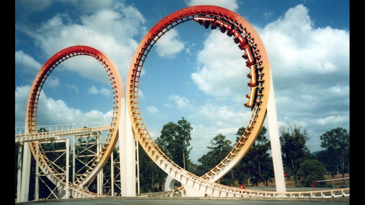 Dreamworld Arrival - Thunderbolt - The Wipe Out - The Gravitron - Gold Coast Nostalgia 1995