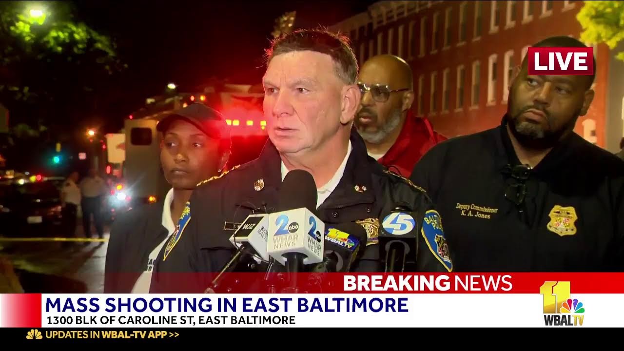 LIVE: Baltimore City police provide an update on a mass shooting incident in east Baltimore- wbal…