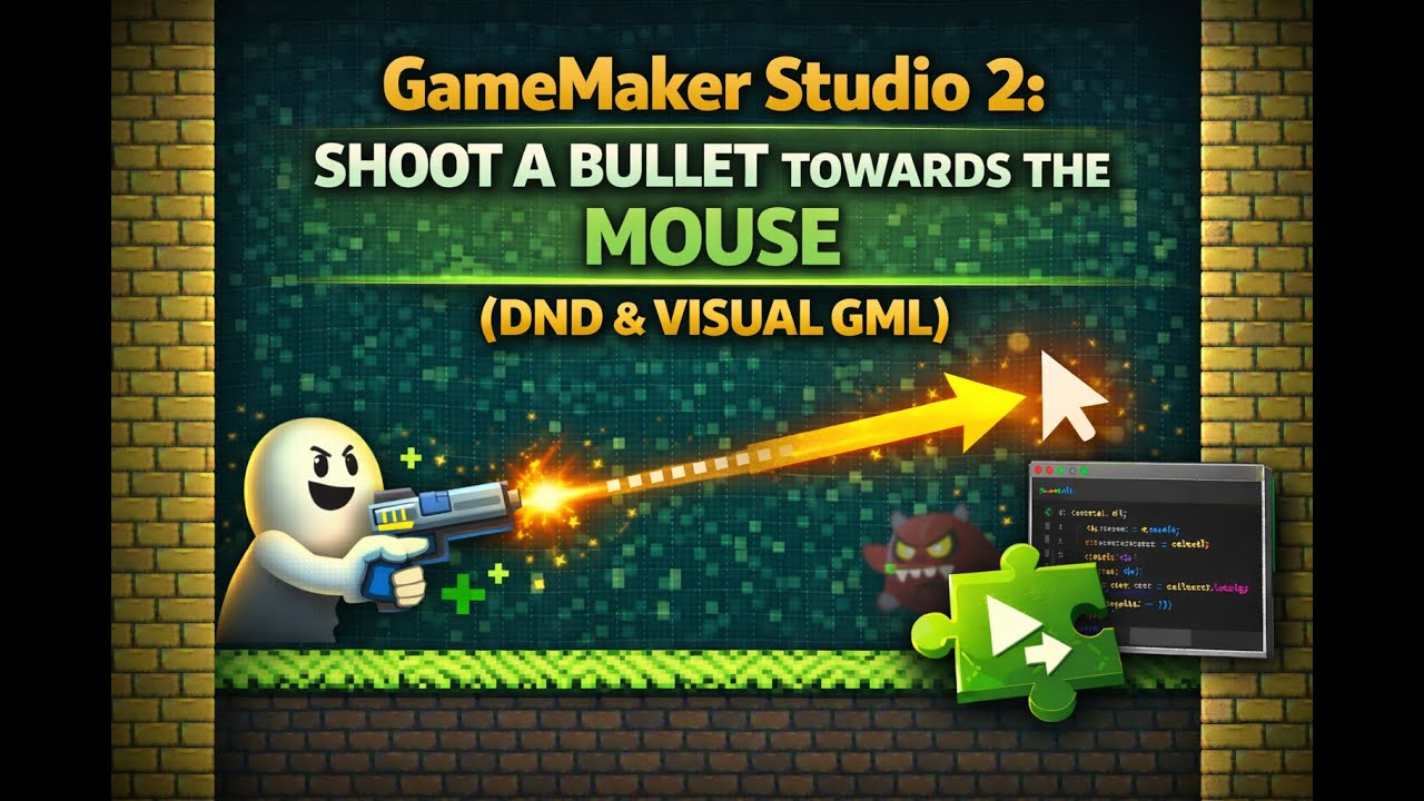 How to Shoot Bullets in the Direction of the Mouse | GameMaker Studio 2