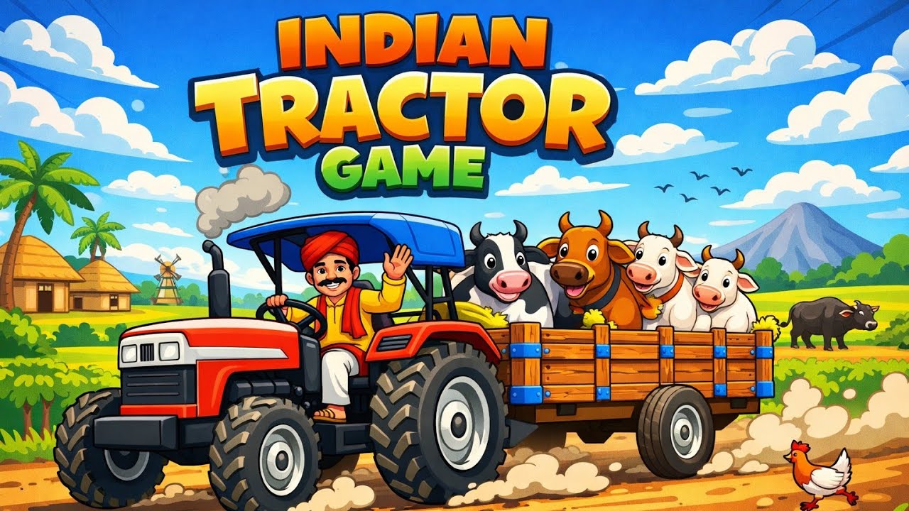Desi village farming gameplay | Tractor driving | Cow transport mission
