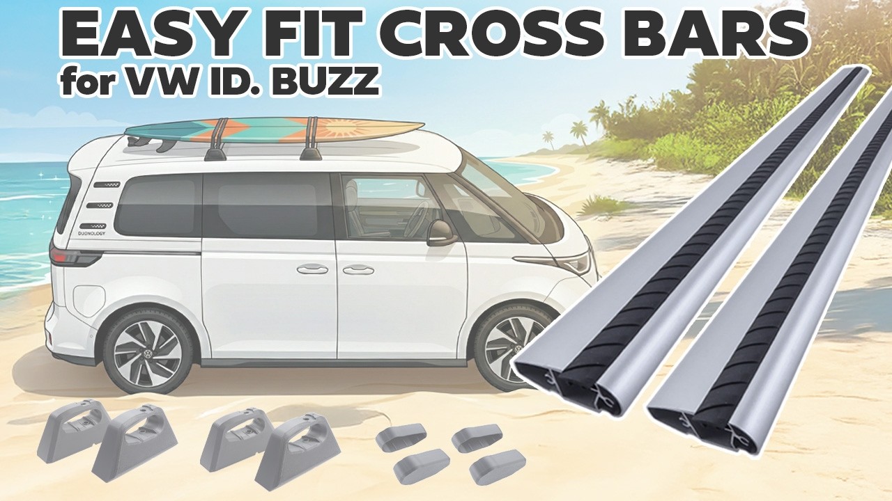 Багажник на крышу VW ID Buzz - установка нашей системы поперечин Easy Fit для Volkswagen ID Buzz.