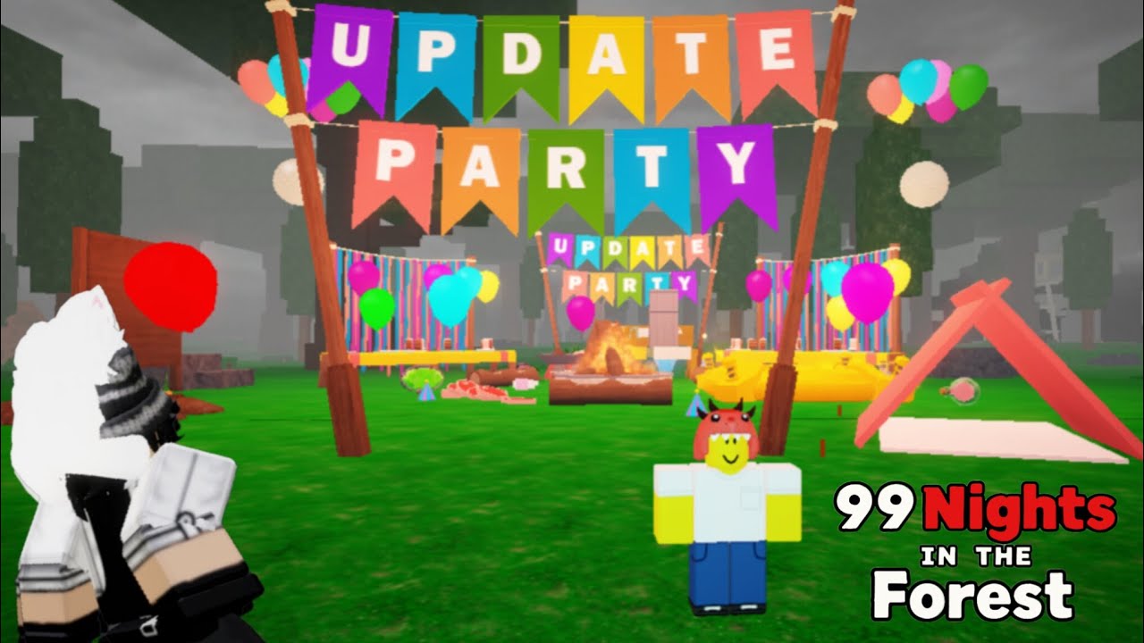 Participando da festa de update | 99 nights in the forest 
