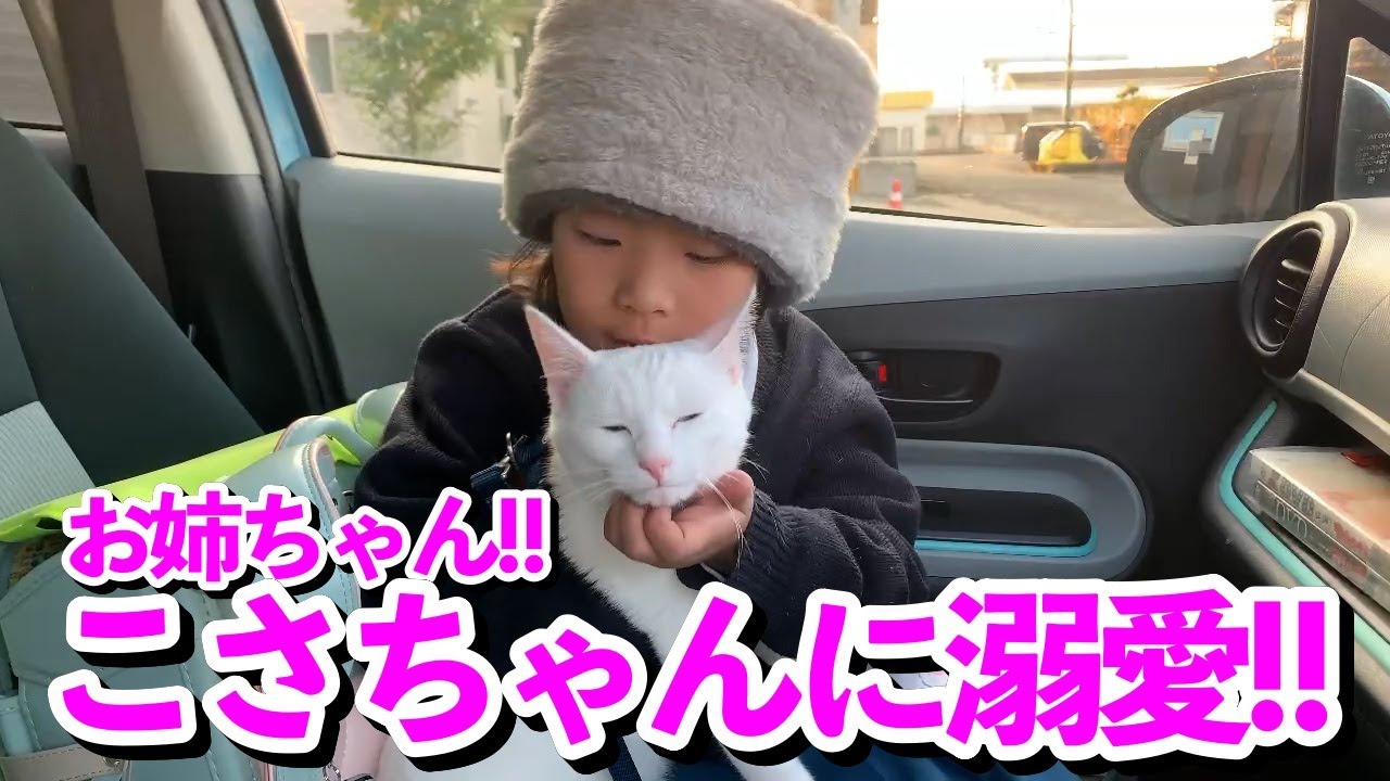 こさちゃんとパパでお姉ちゃんのお迎えに！こさちゃんの存在に気づき溺愛するお姉ちゃん!