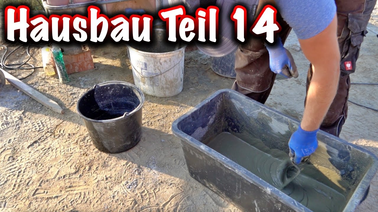 Hausbau Teil 14 (M&ouml;rtel anmischen und Steine kn&uuml;ppeln)