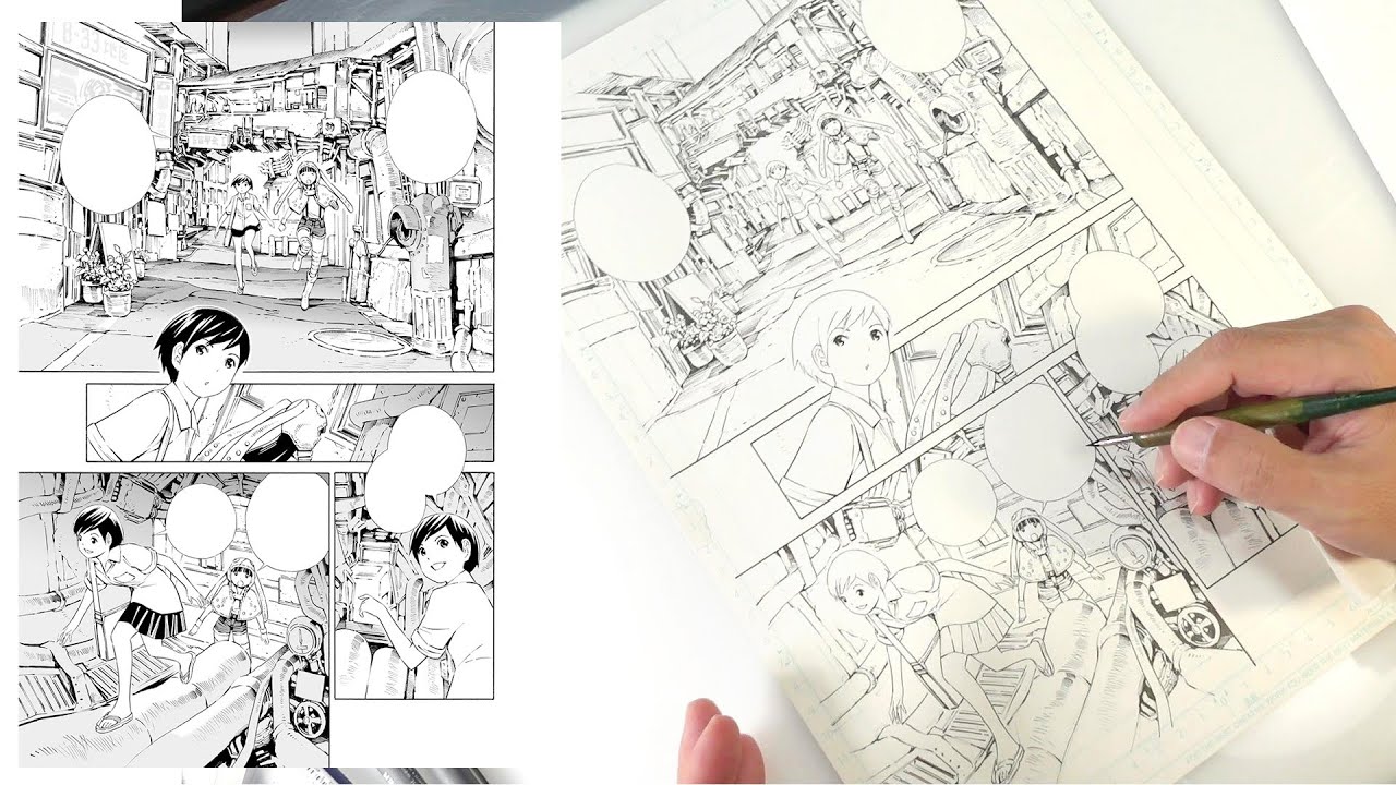 漫画原稿1枚　下絵・ペン入れ作業全収録　Draw MANGA