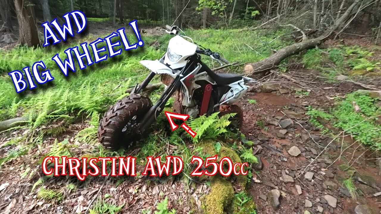 This Big Wheel is ALL WHEEL DRIVE! first ride - Christini AWD 250 Big wheel dirt bike