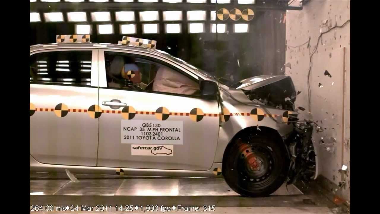 Toyota Corolla | 2012 | Frontal Crash Test | NHTSA | Hi Speed Cam | CrashNet1