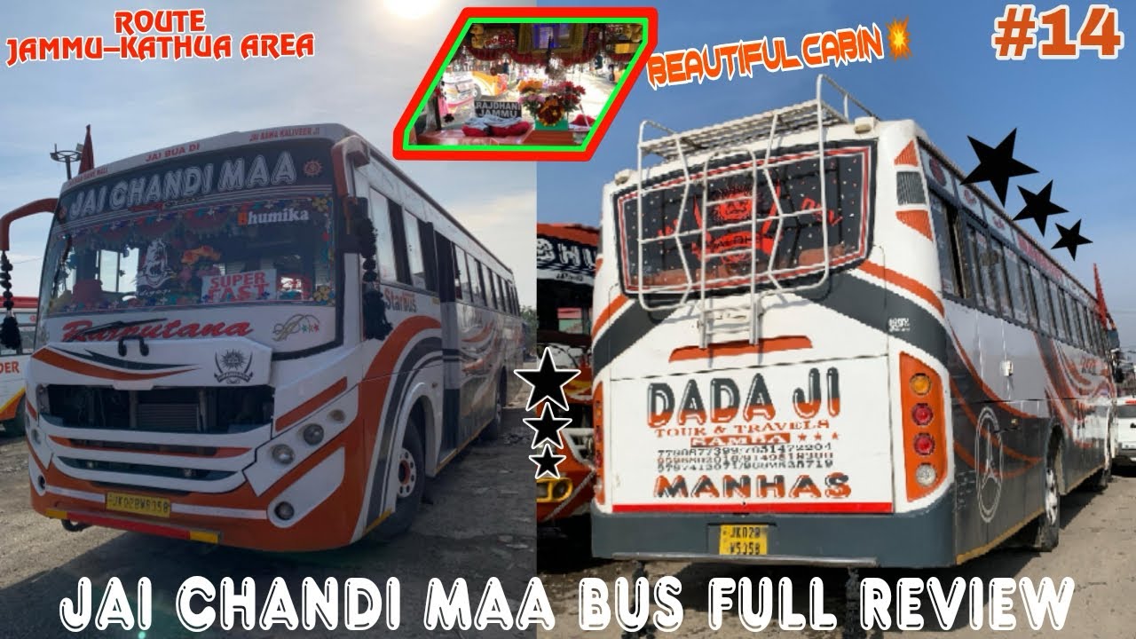 🥰Jai Chandi maa bus service //👻Route:-Jammu-kathua Area//🙈Beautyful cabin💥#14 