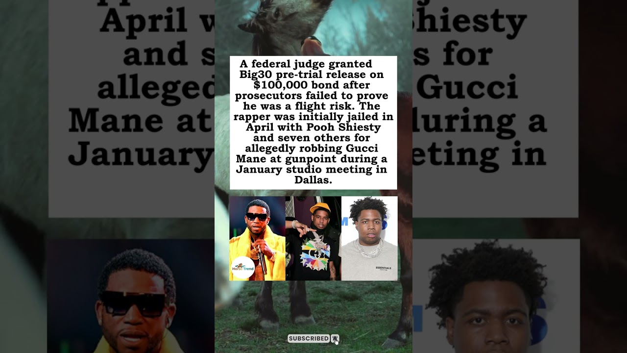 Judge Frees Big30 From Jail Before Gucci Mane Kidnapping Trial ⚖️  #shorts