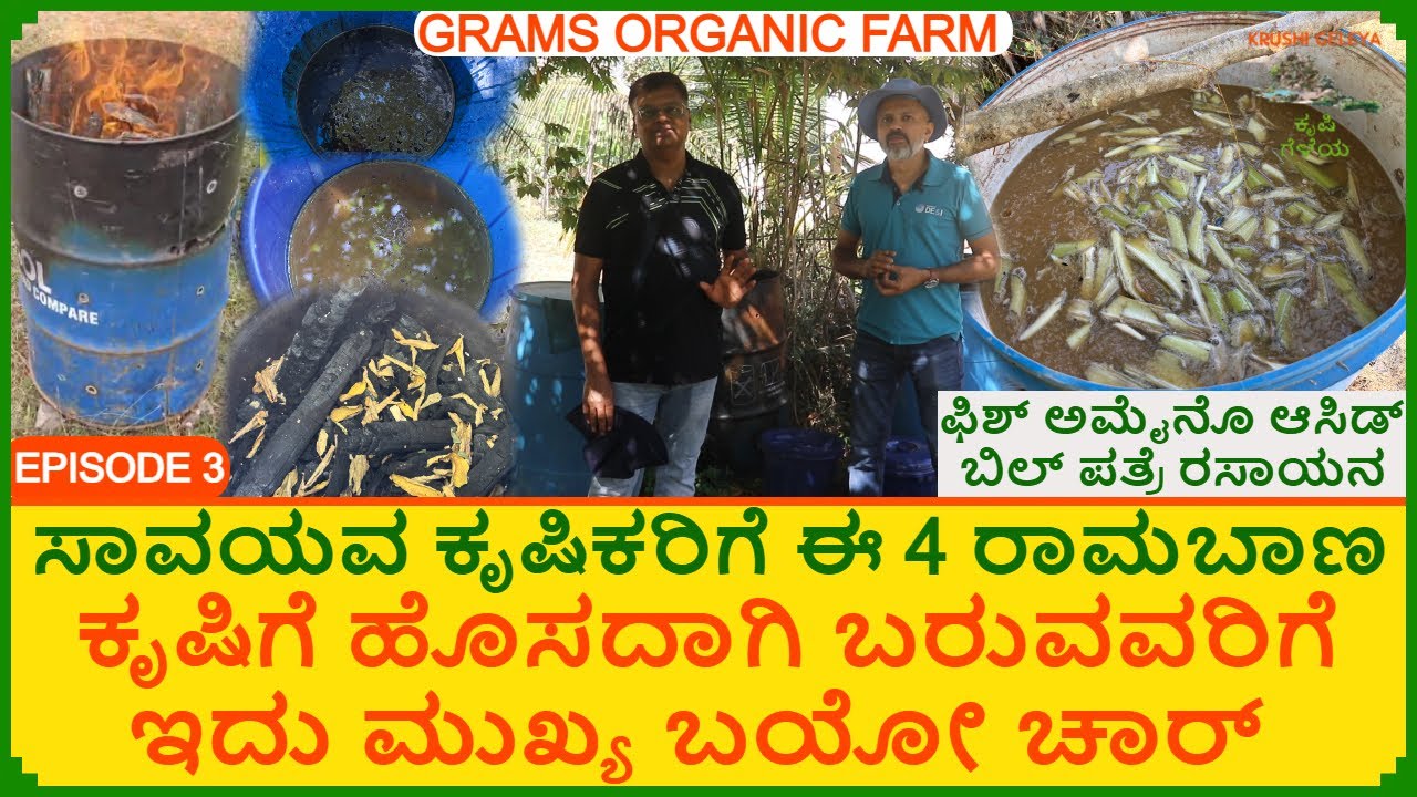 ಹೊಸದಾಗಿ ಕೃಷಿಗೆ ಬರುವವರಿಗೆ ಇದು ಮುಖ್ಯ ಬಯೋ ಚಾರ್ ಫಿಶ್ ಅಮೈನೊ ಆಸಿಡ್ 4 ಅಸ್ತ್ರ | ಜೀವಾಮೃತ Organic Farming Tips