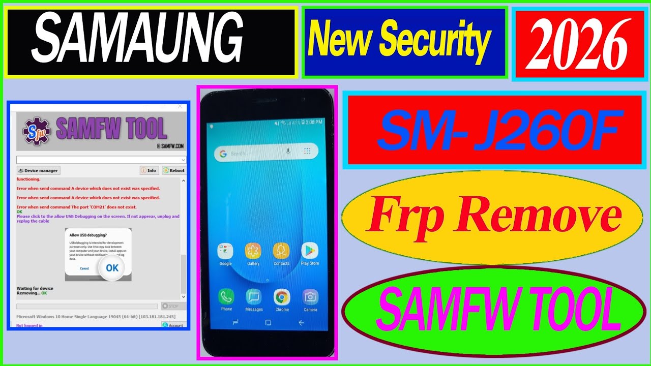 Samsung SM J260f frp Bypass with samfw tool