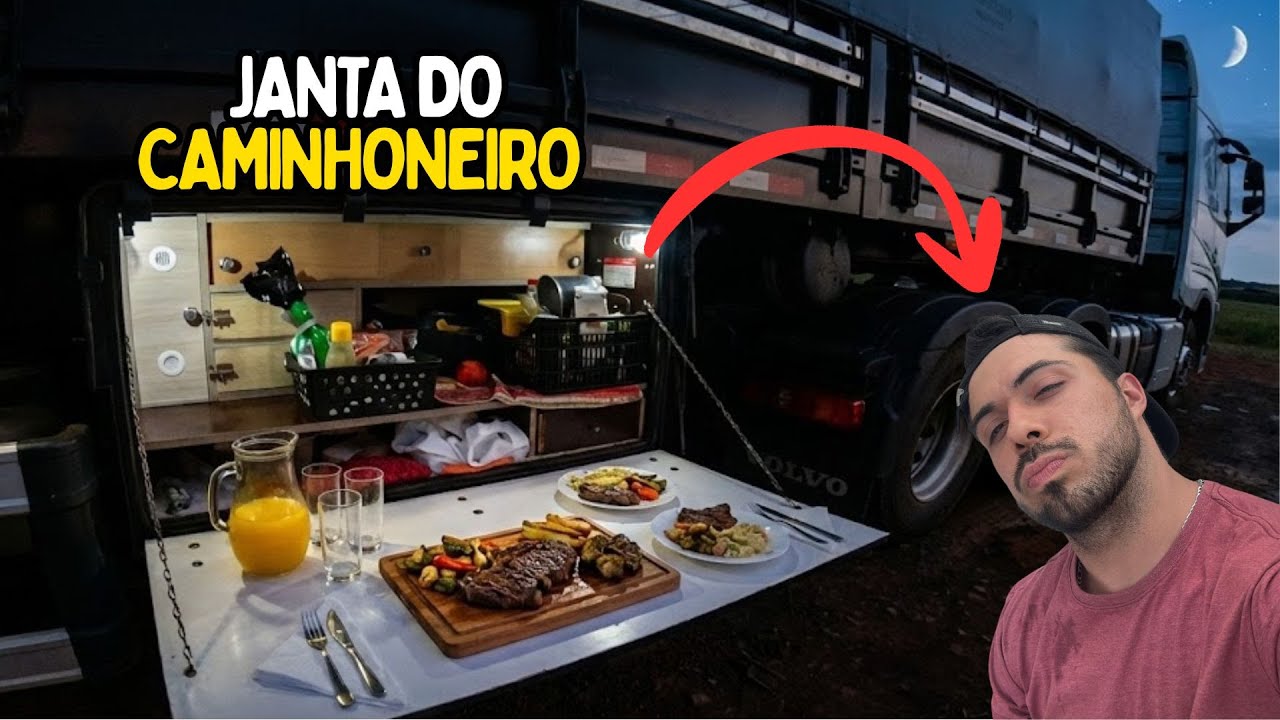 ESQUENTANDO A JANTA na cozinha do Volvo FH 🚛🥩