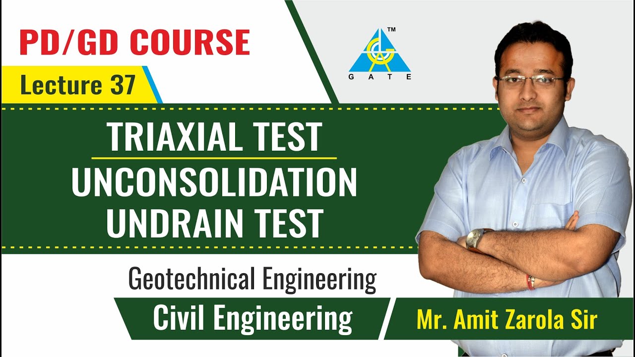 Triaxial Test - Unconsolidation Undrain Test | Lecture 37 | Geotechnical Engineering