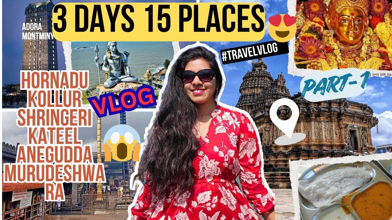 15 Places🤩🛕🌊JUST 3 Days!❓ Day 1: HORNADU→Sringeri → KOLLUR→Murudeshwara🌊✨#Hornadu #Sringeri #travel