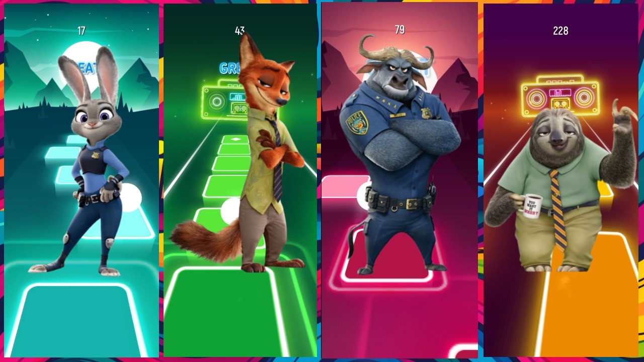 ZOOTOPIA HEROES AMAZING CHALLENGE LVL11 | ULTIMATE TILES HOP BATTLE🎶🔥