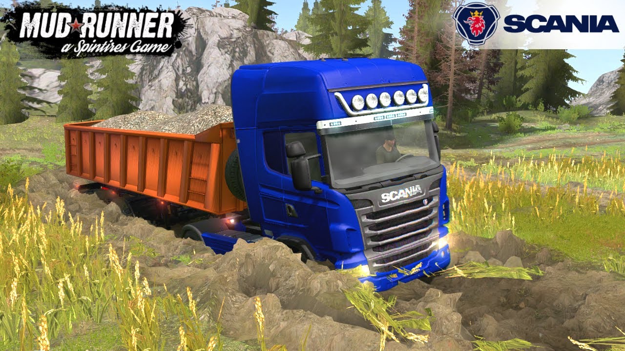 Spintires: MudRunner - SCANIA Dump Truck Stuck In The Mud
