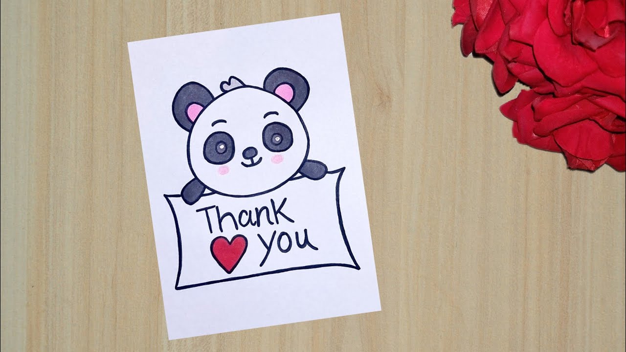 Thank You Drawing Card //How to Make Thank You Card //Thank You Card With White Paper