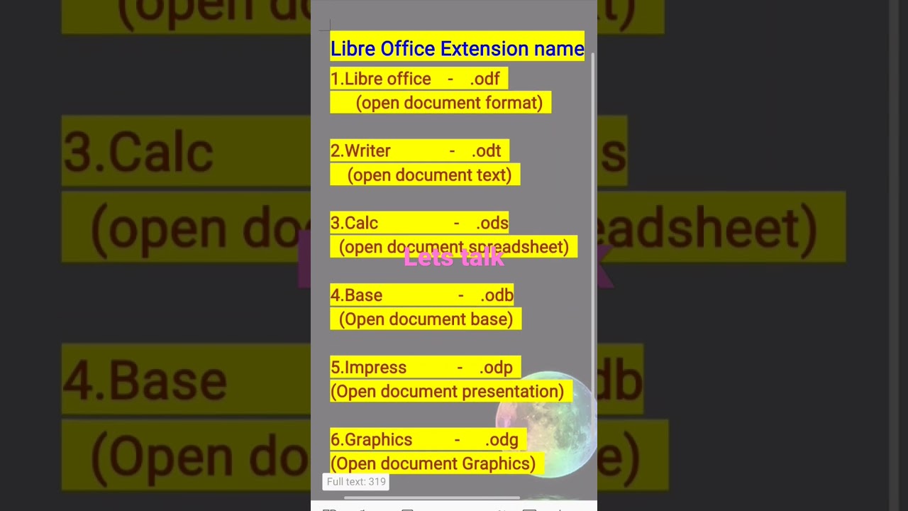 Extension name of Libre Office#ccc#ssc#gk