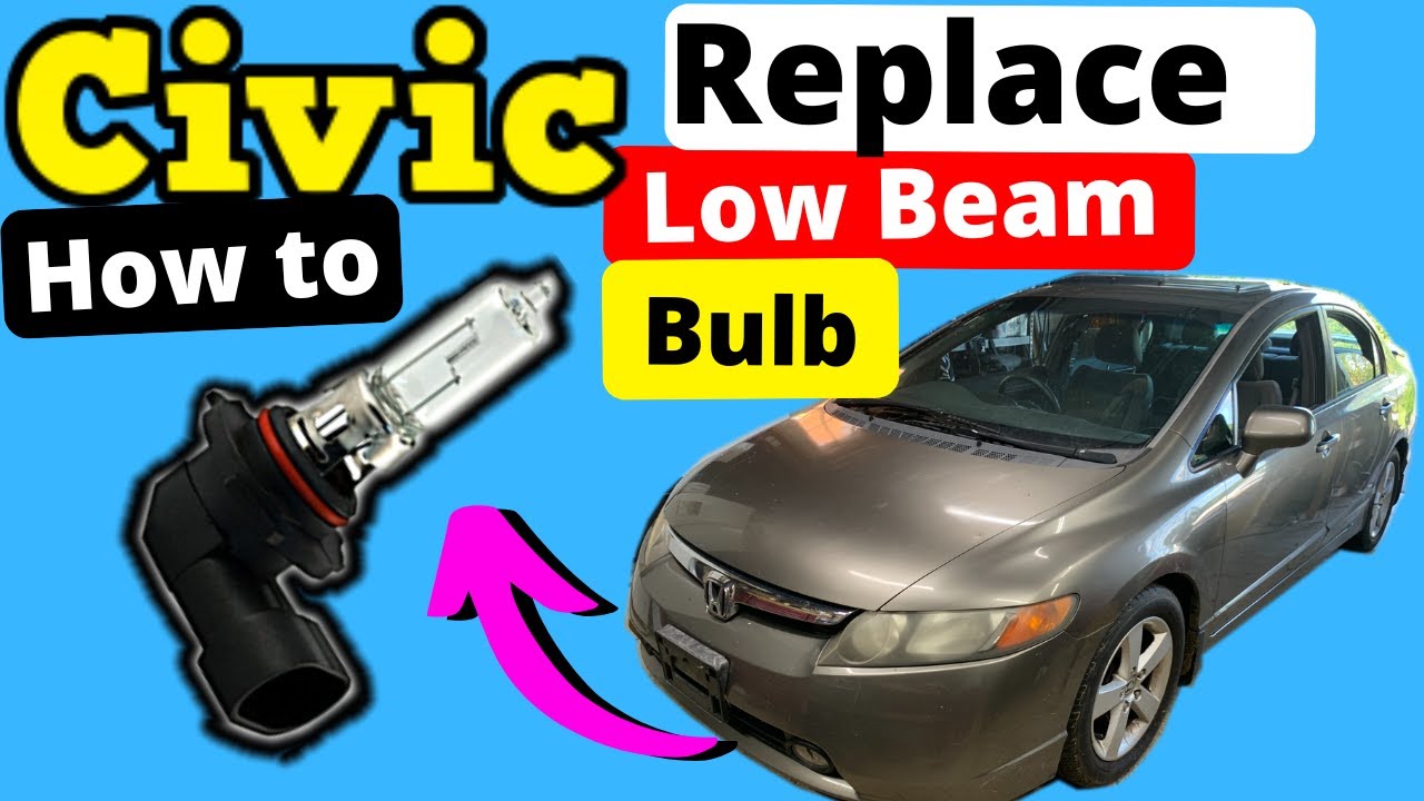 Honda Civic — Как заменить лампу ближнего света со стороны пассажира (2006, 2007, 2008, 2009, 201...