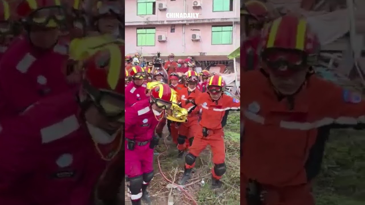 The 9th survivor pulled from rubble by Chinese rescuers in quake-hit Myanmar, Mandalay