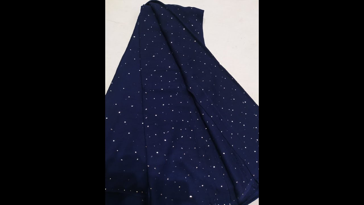 chiffon party ware saree with mukesh and ring mukesh work  plane saree two shade chiffon with work