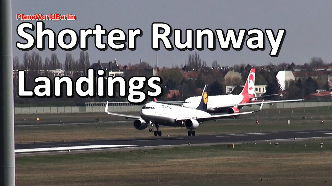 Shorter runway landings at Berlin Tegel Airport (with music)