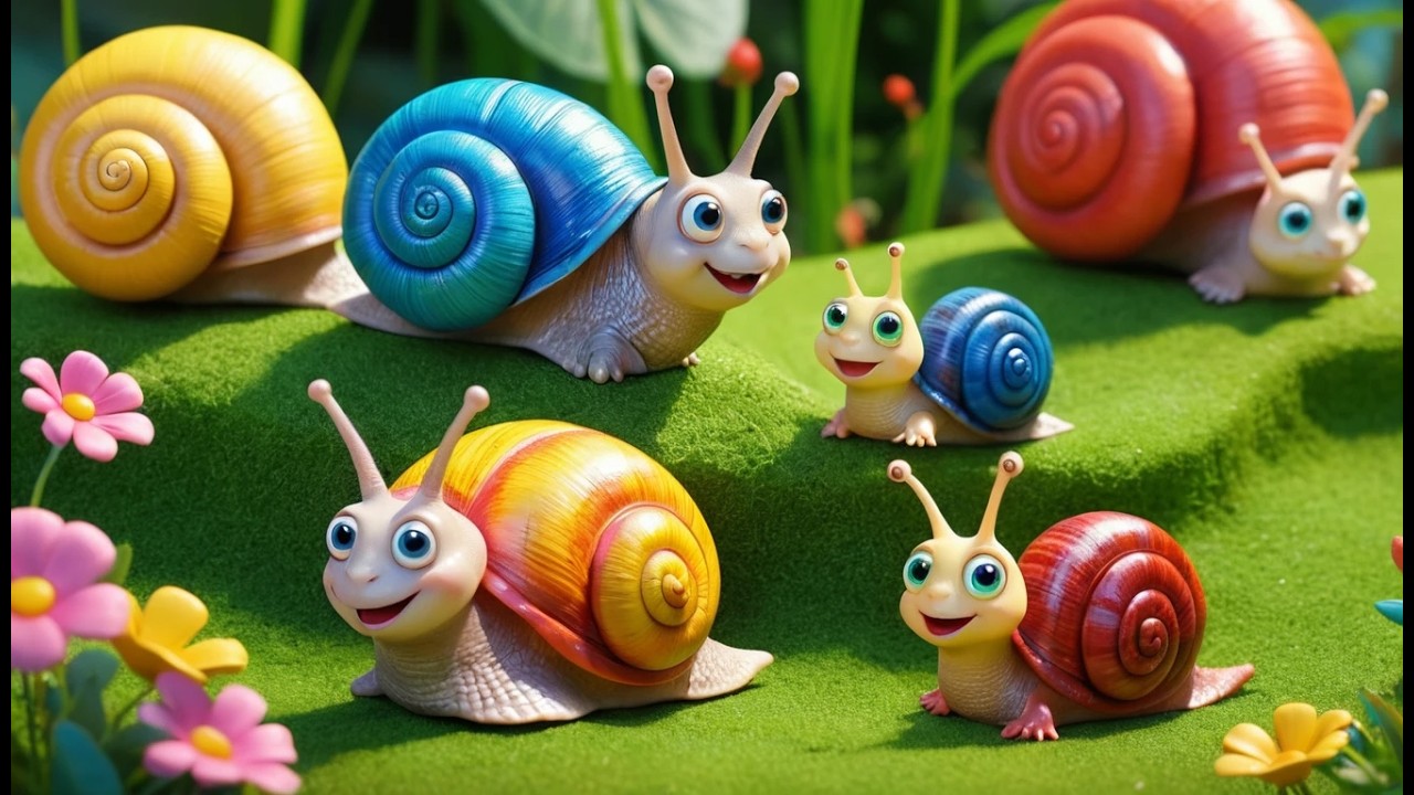 Гонки улиток в саду | Песенка о скорости и животных для детей