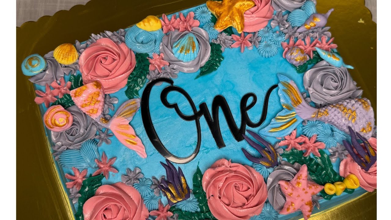 Magical Mermaid Sheet Cake Tutorial | 2025 Cake Decorating Trends