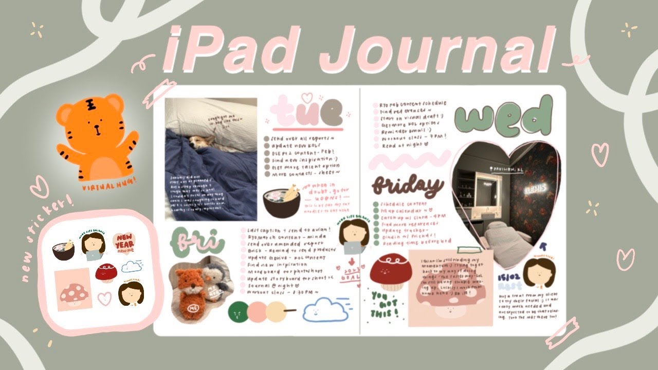 iPad Journal 2023 ASMR 🤎 | Digital Bullet Journal | GoodNotes Planner | Free Template and Stickers