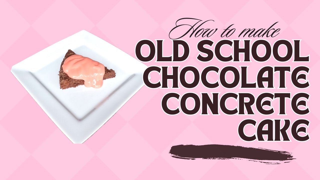 Old school chocolate concrete cake along with Pink minty custard - What's For Dinner UK