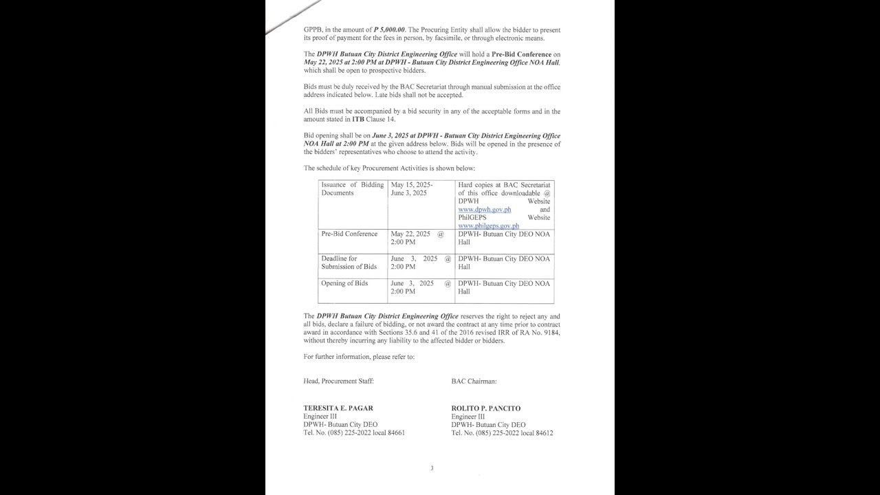 Invitation to Bid for Contract ID No. 25GND0003   Supply and Delivery of Diesel Fuel