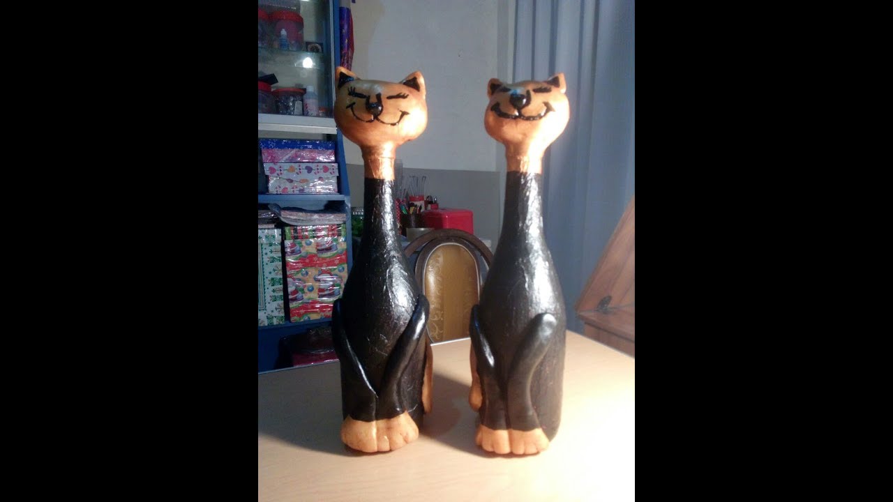 GATOS CON BOTELLA DE VIDRIO I Rinconcito de manualidades