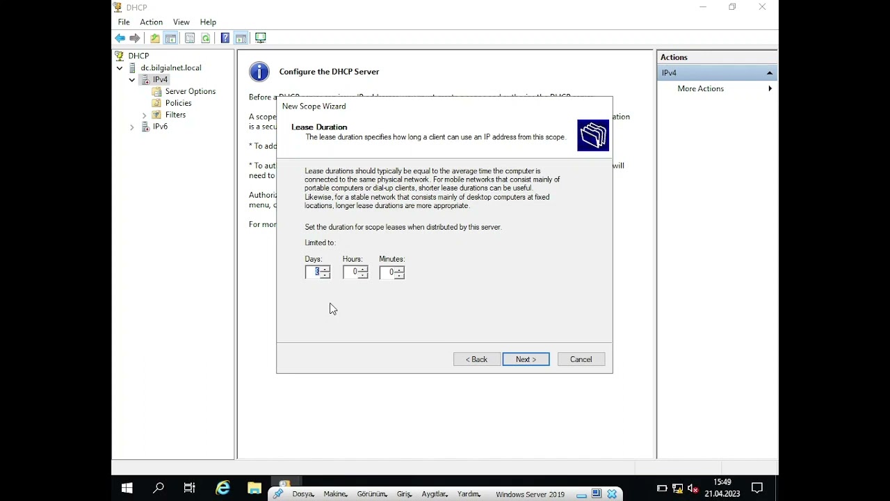 Windows Server DHCP Yapılandırma (Scope Oluşturma)