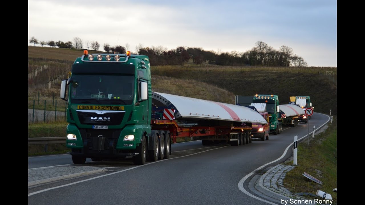Schwandner WKA Schwertransporte - Im neuner Convoi zum Windpark