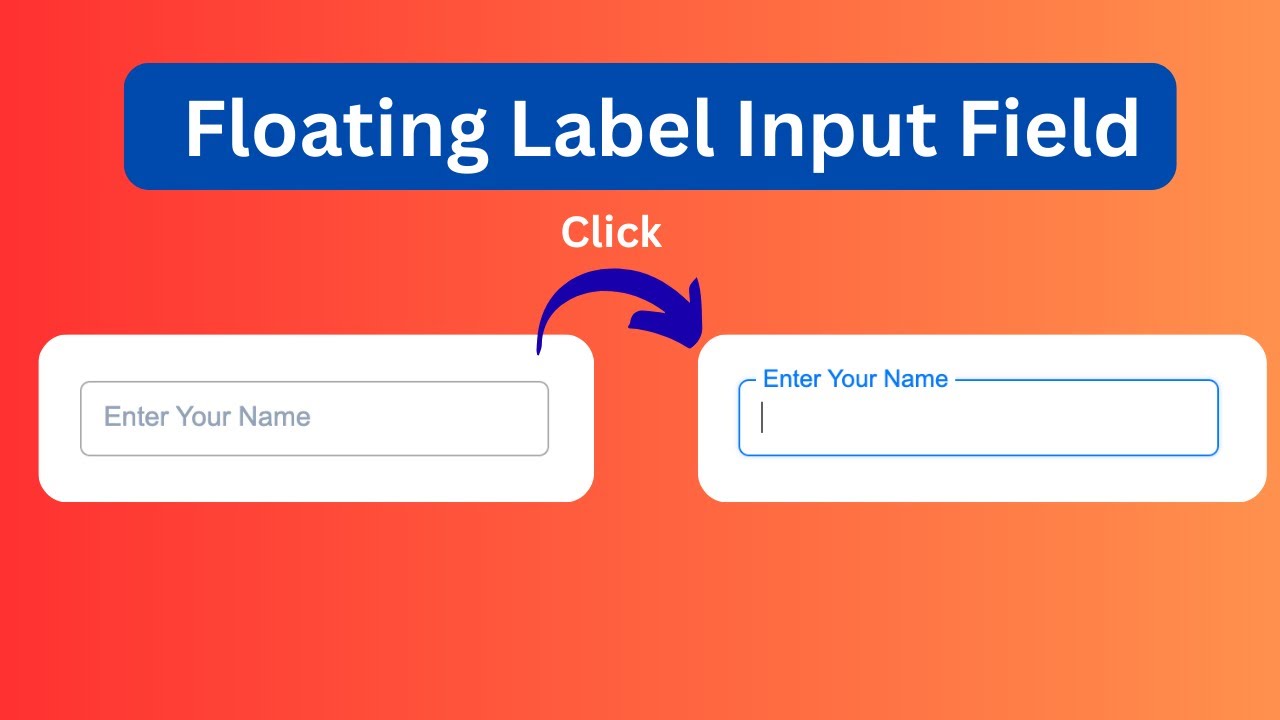 How to Create Floating Label Input Field using HTML CSS| Floating Label Animation @codinghacks130