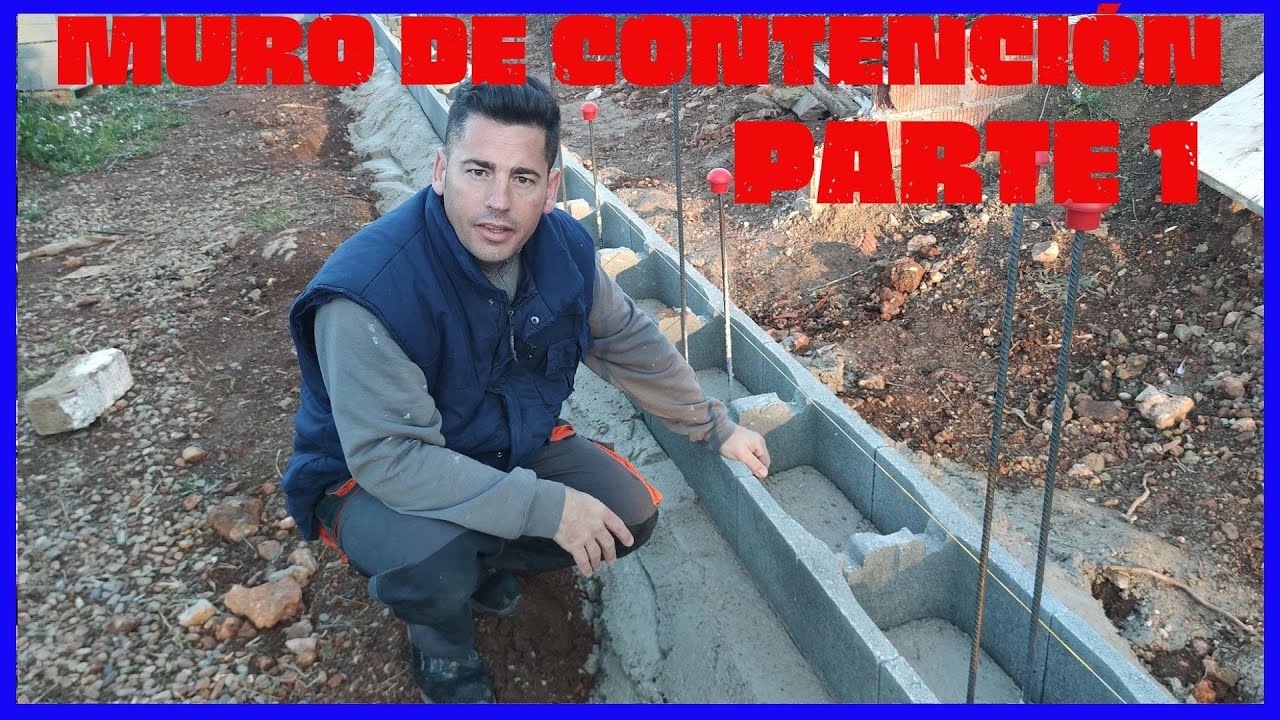 COMO hacer MURO de CONTENCIÓN con BLOQUES de HORMIGÓN (Bloque H) Parte 1