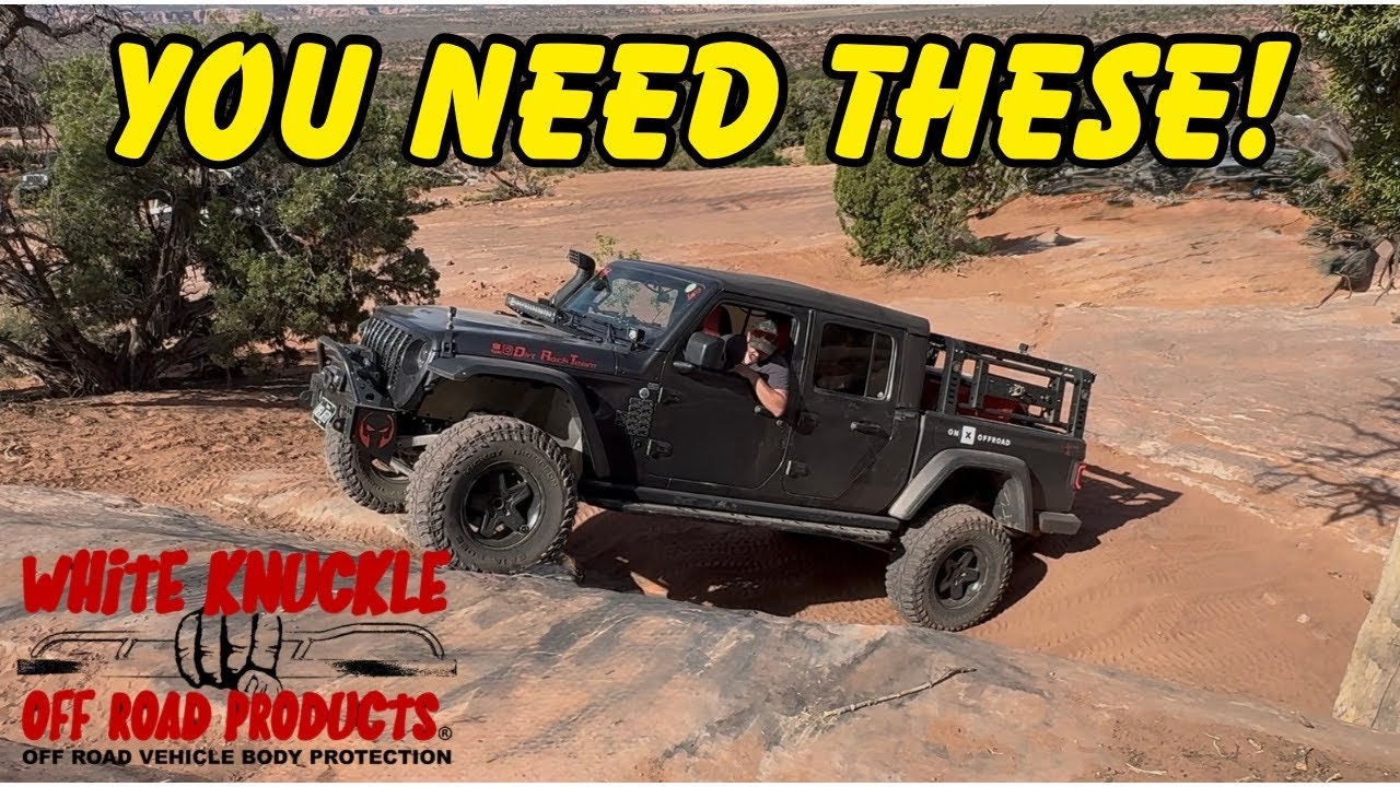 We Installed the BEEFIEST Rock Sliders on Our Jeep Gladiator! (White Knuckle)