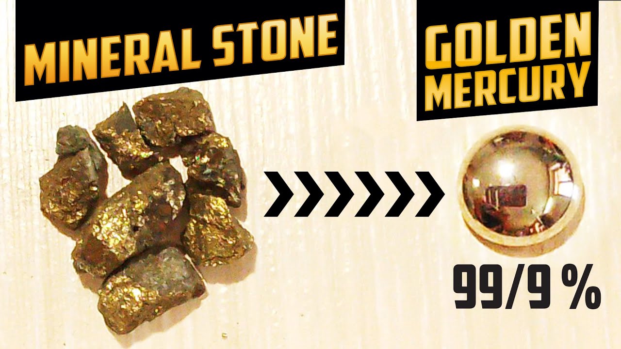 Making mercury at home, from ore by gold stone channel