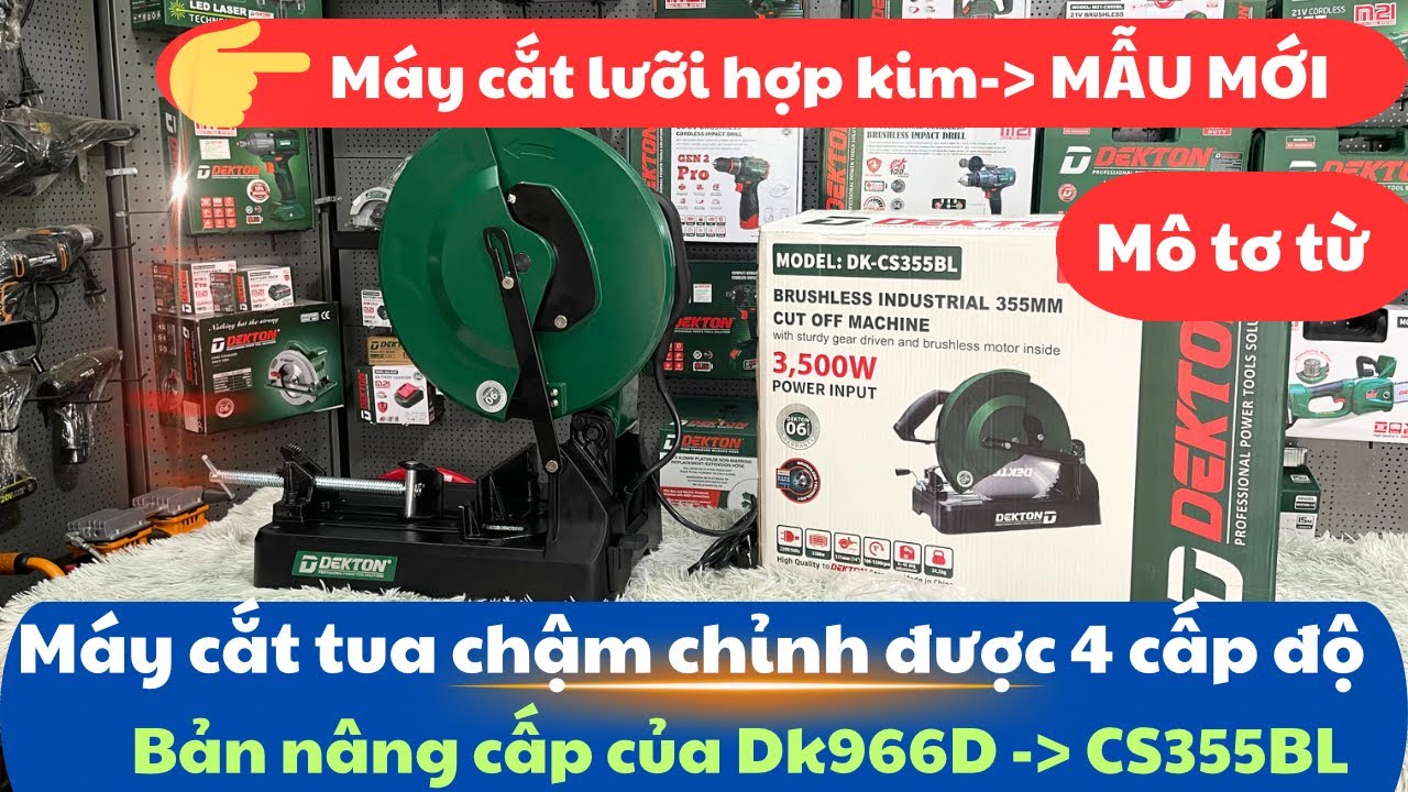 Test mẫu mới máy cắt tua chậm lưỡi hợp kim công suất 3500W mẫu mới nhất 👉Dekton DK CS355BL môtơ từ