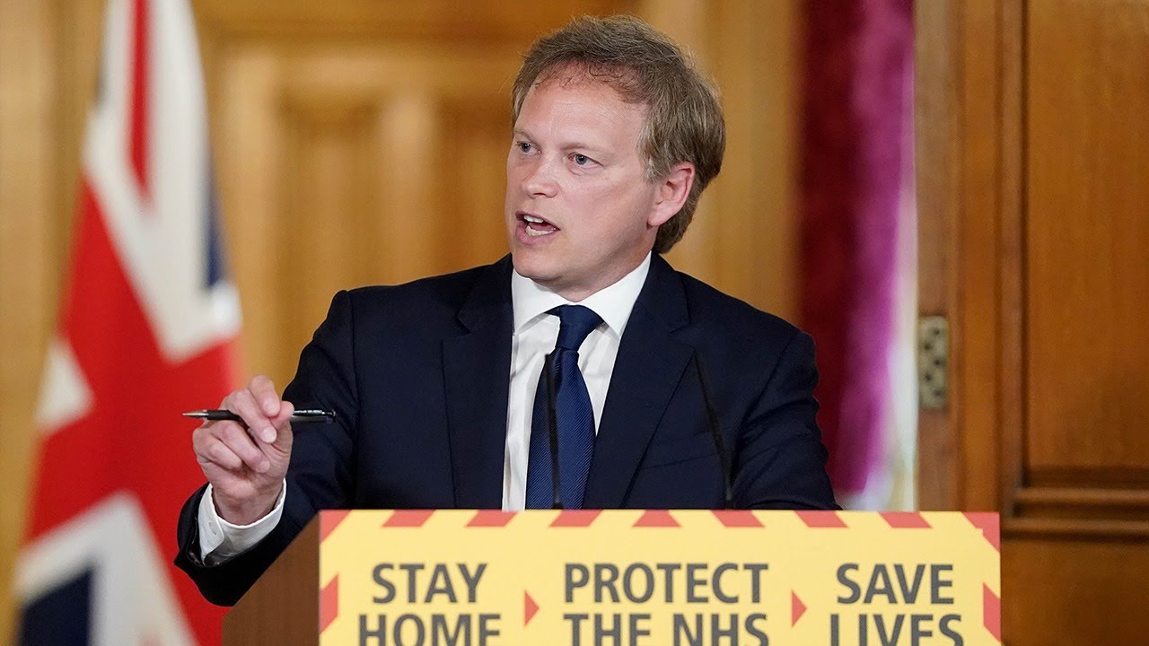 Watch again: Transport Secretary Grant Shapps delivers daily coronavirus update