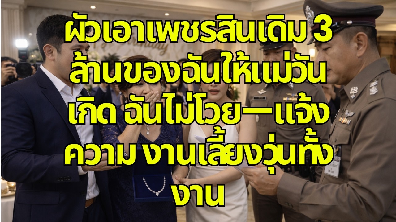 ผัวเอาเพชรสินเดิม 3 ล้านของฉันให้แม่วันเกิด ฉันไม่โวย—แจ้งความ งานเลี้ยงวุ่นทั้งงาน