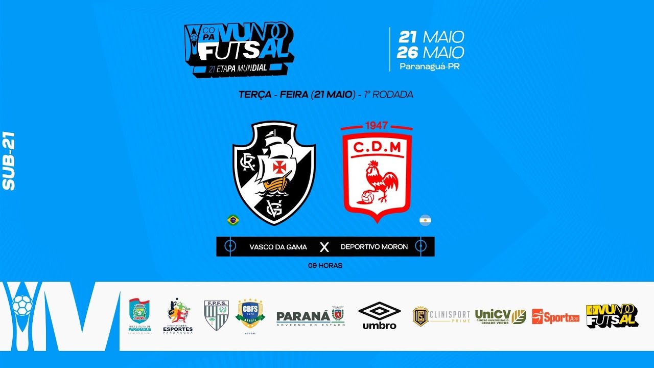 VASCO DA GAMA X DEPORTIVO MORON - Copa Mundo do Futsal Sub-21 - Fase de Grupos (1ª Rodada)