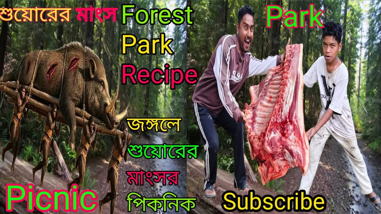 Porke Meat Recipe । Porke Curry । জঙ্গলে শুয়োরের মাংসর পিকনিক করলাম। শুয়োর রান্না। Park@villfood 
