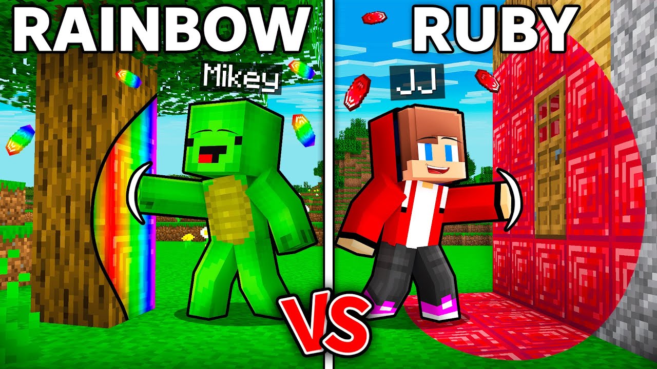 Mikey RAINBOW vs JJ RUBY Touch Battle in Minecraft ! - Maizen