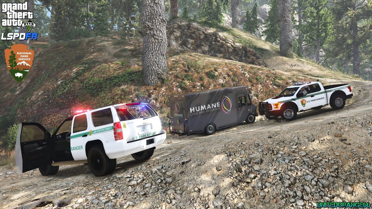 GTA V - LSPDFR 0.4.9🚔 - SAPR/NPS - Park Ranger Patrol - Stolen Truck | Rocks on the Road - 4K
