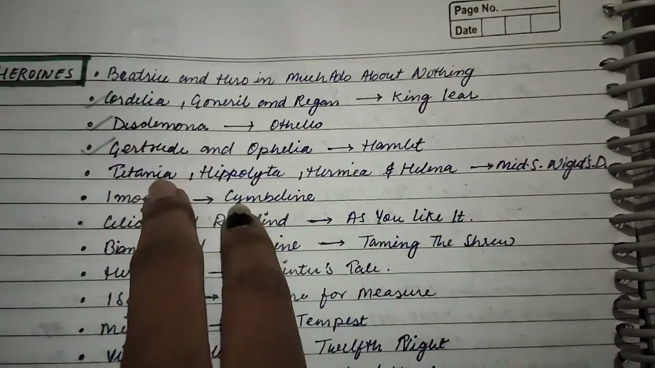 William Shakespeare works /critique/full explanation/hand written notes 