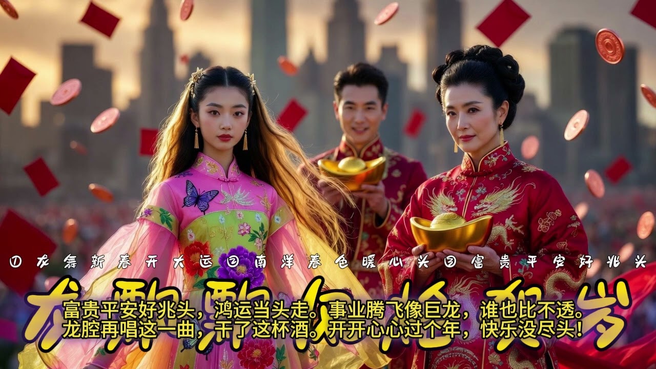 3.龙飘飘风格贺岁专辑.🎵 贺岁三部曲：1. 《龙舞新春开大运》2. 《南洋春色暖心头》3. 《富贵平安好兆头》